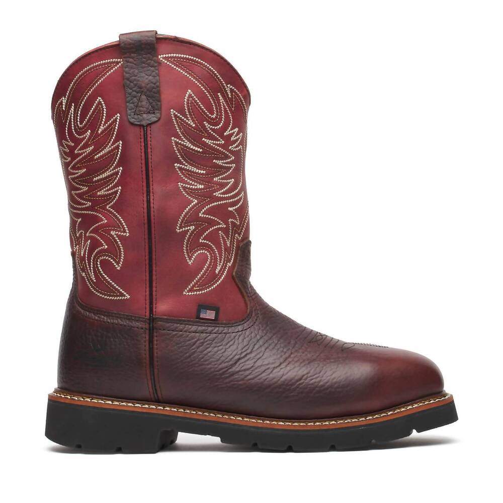 NEW THOROGOOD men's western work weatherproof boots in chili/crimson